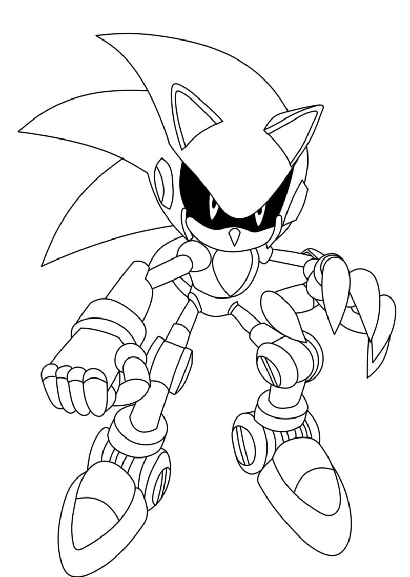 Bad Metal Sonic coloring page