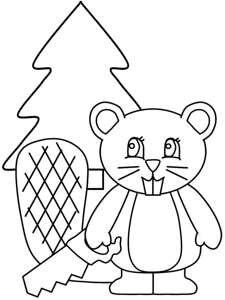 Beaver with Tree
