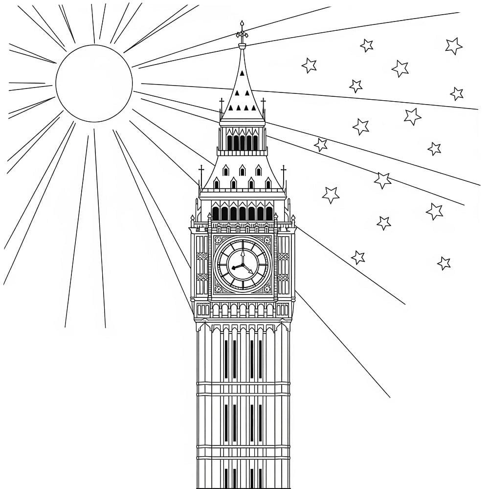 Big Ben and Sun
