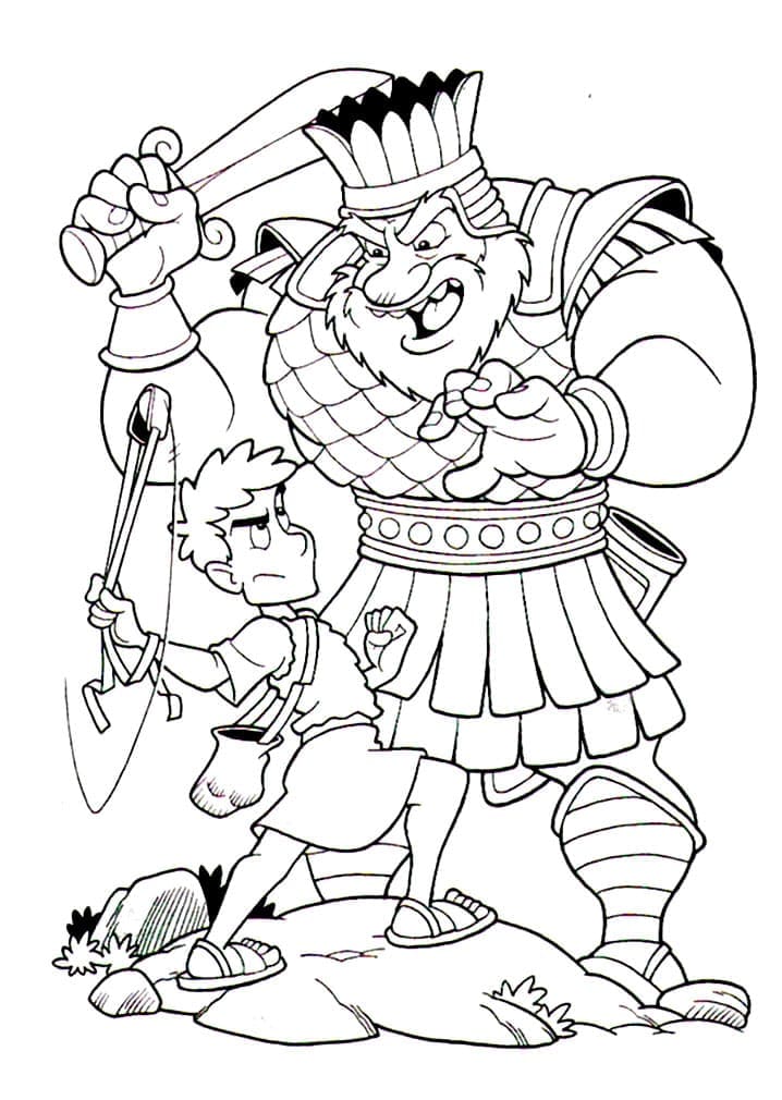 David and Goliath coloring pages