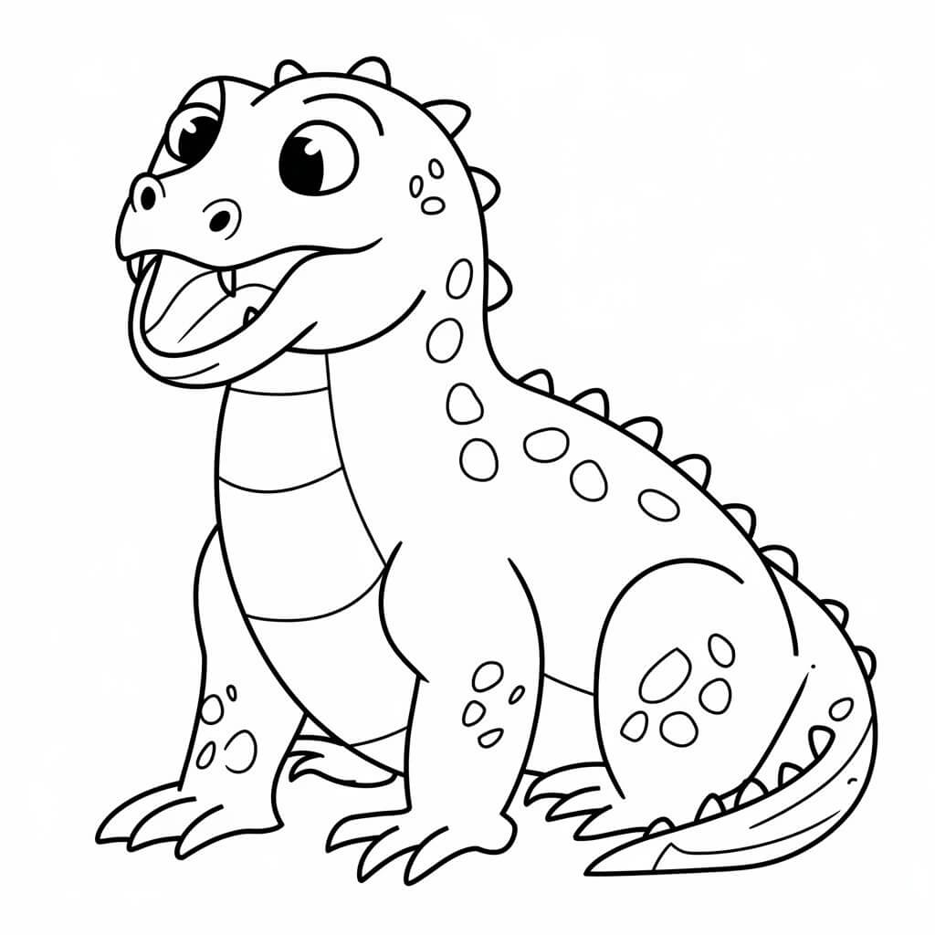 Cartoon Komodo Dragon
