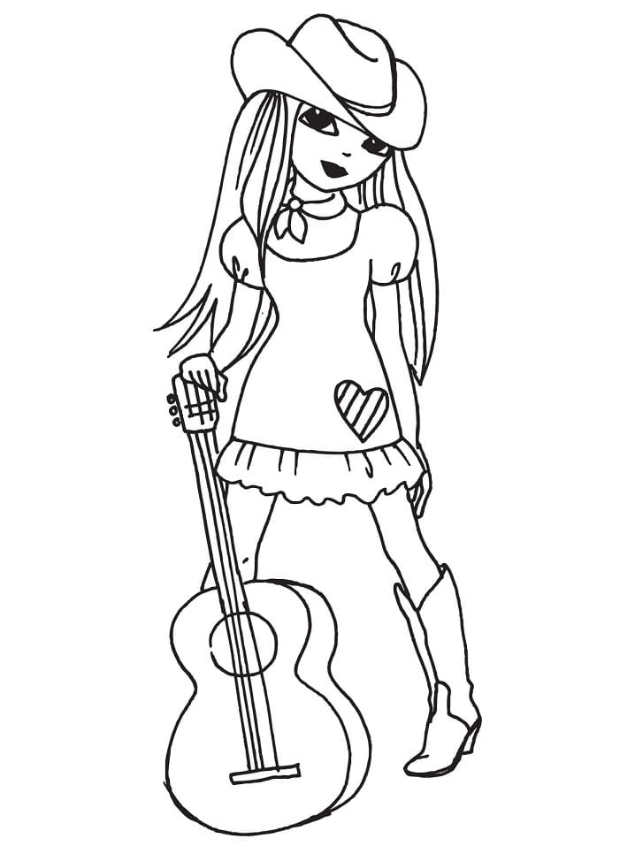 Cowgirl and Guitar
