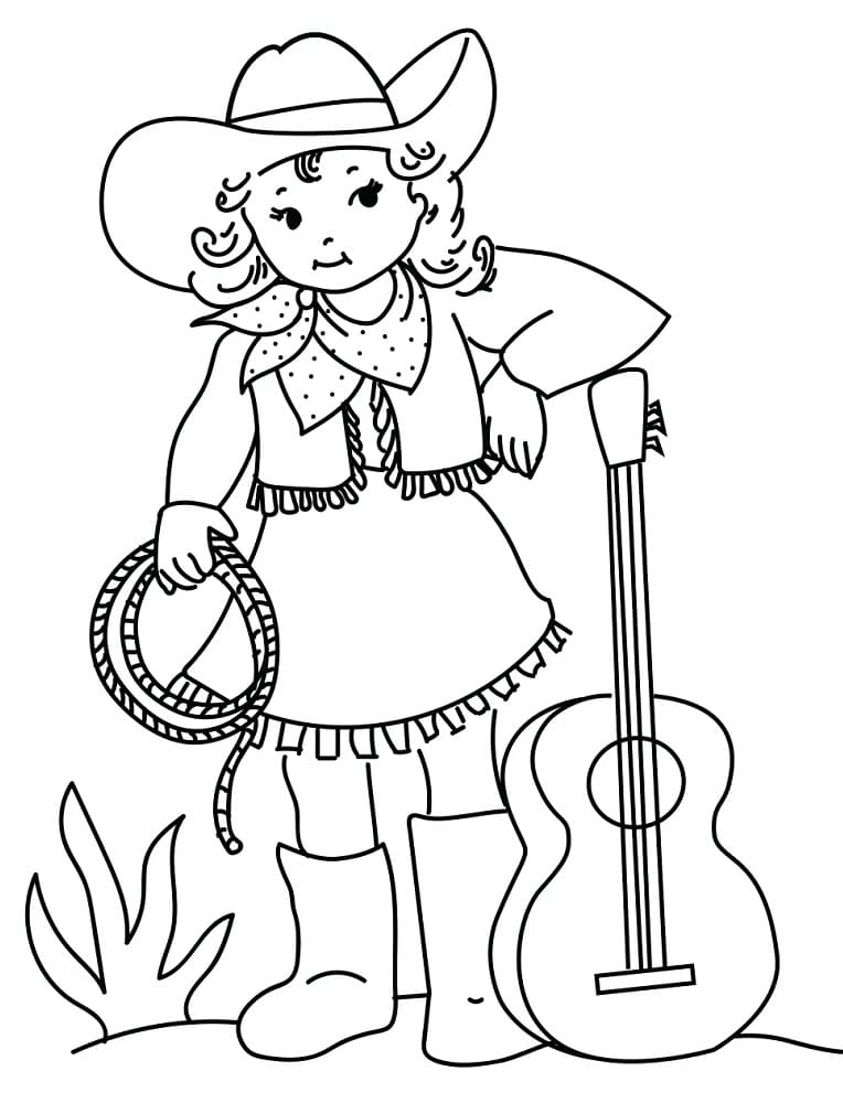 Cowgirl with Guitar