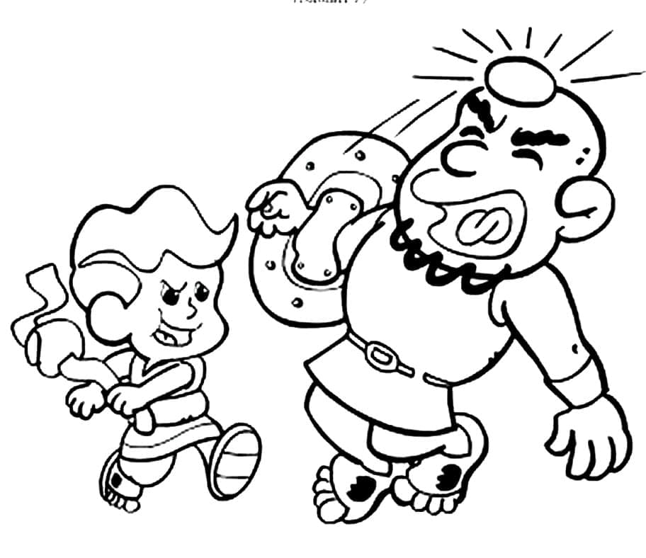 Cute David and Goliath
