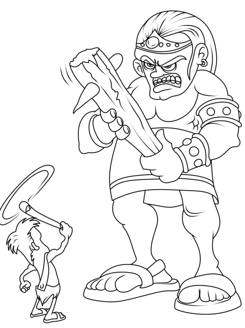David and Goliath Cartoon