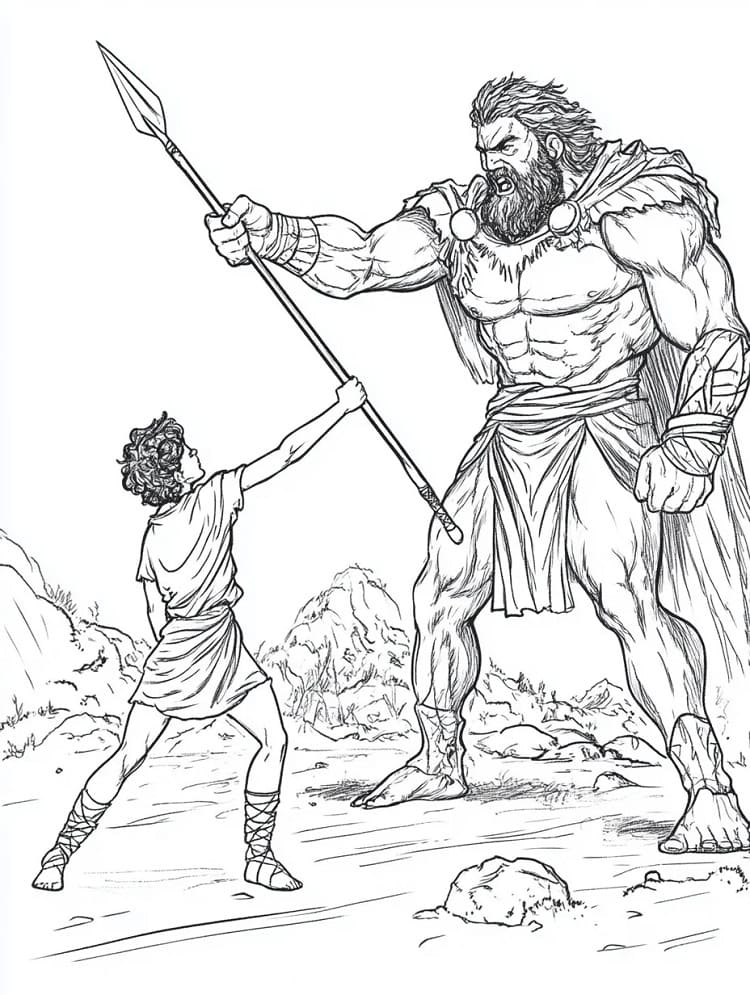 David and Goliath Free Printable