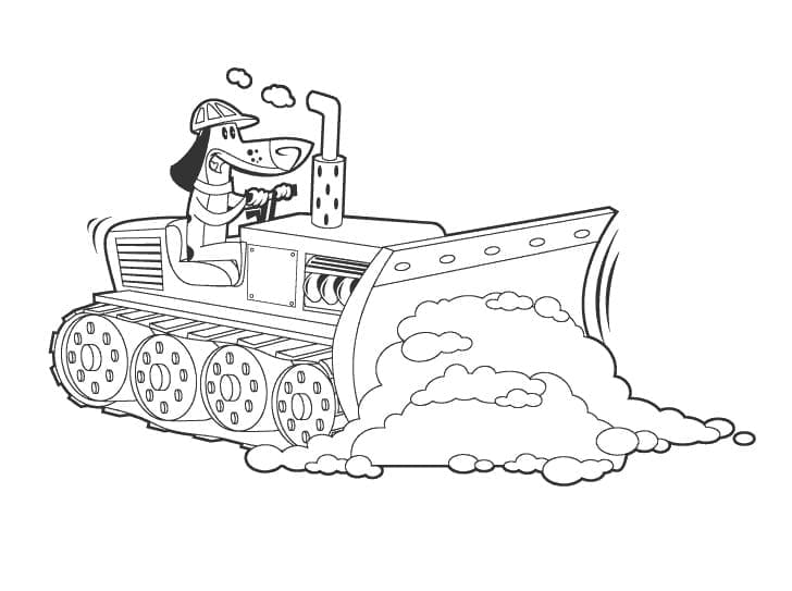 Dog on Bulldozer