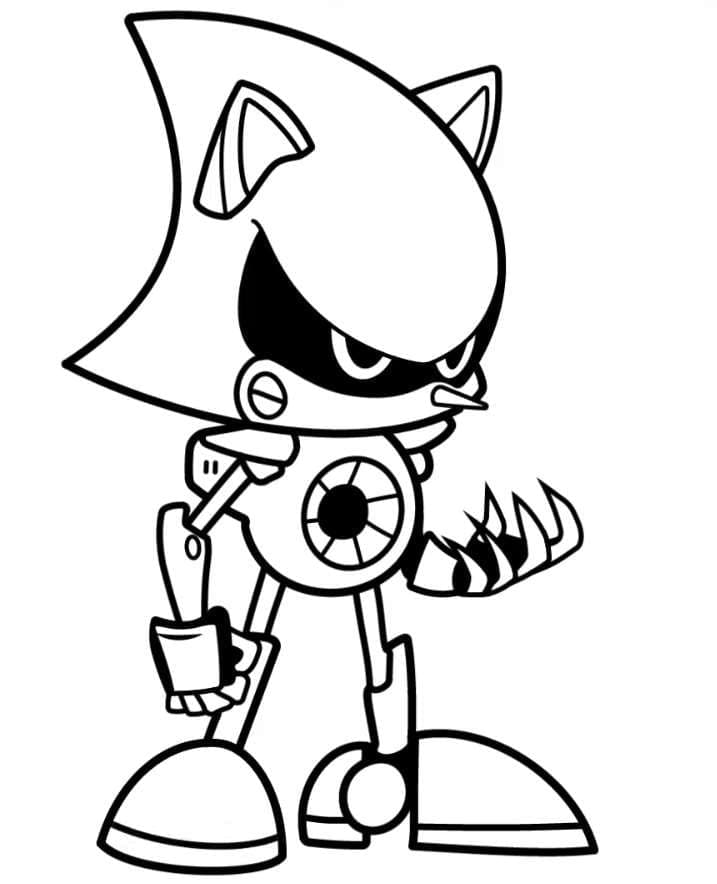 Drawing of Metal Sonic coloring page