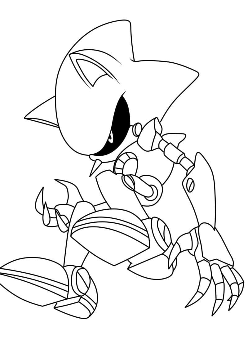 Easy Metal Sonic coloring page