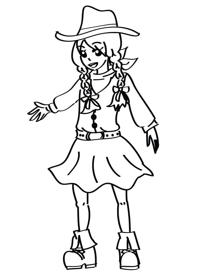 Free Drawing of Cowgirl