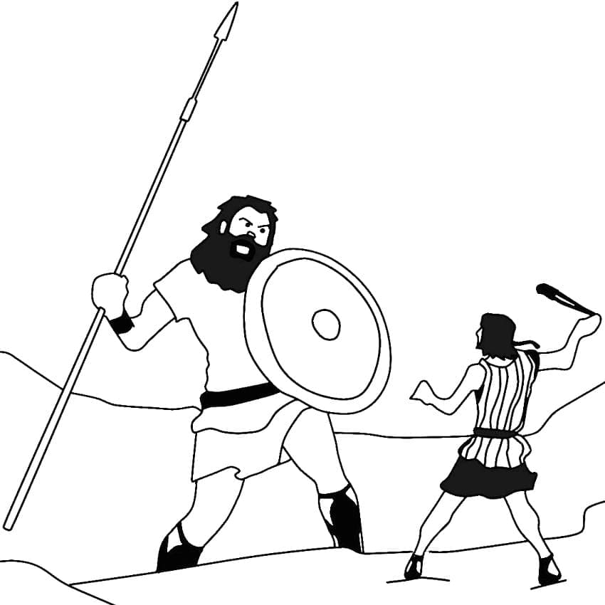 Free Drawing of David and Goliath