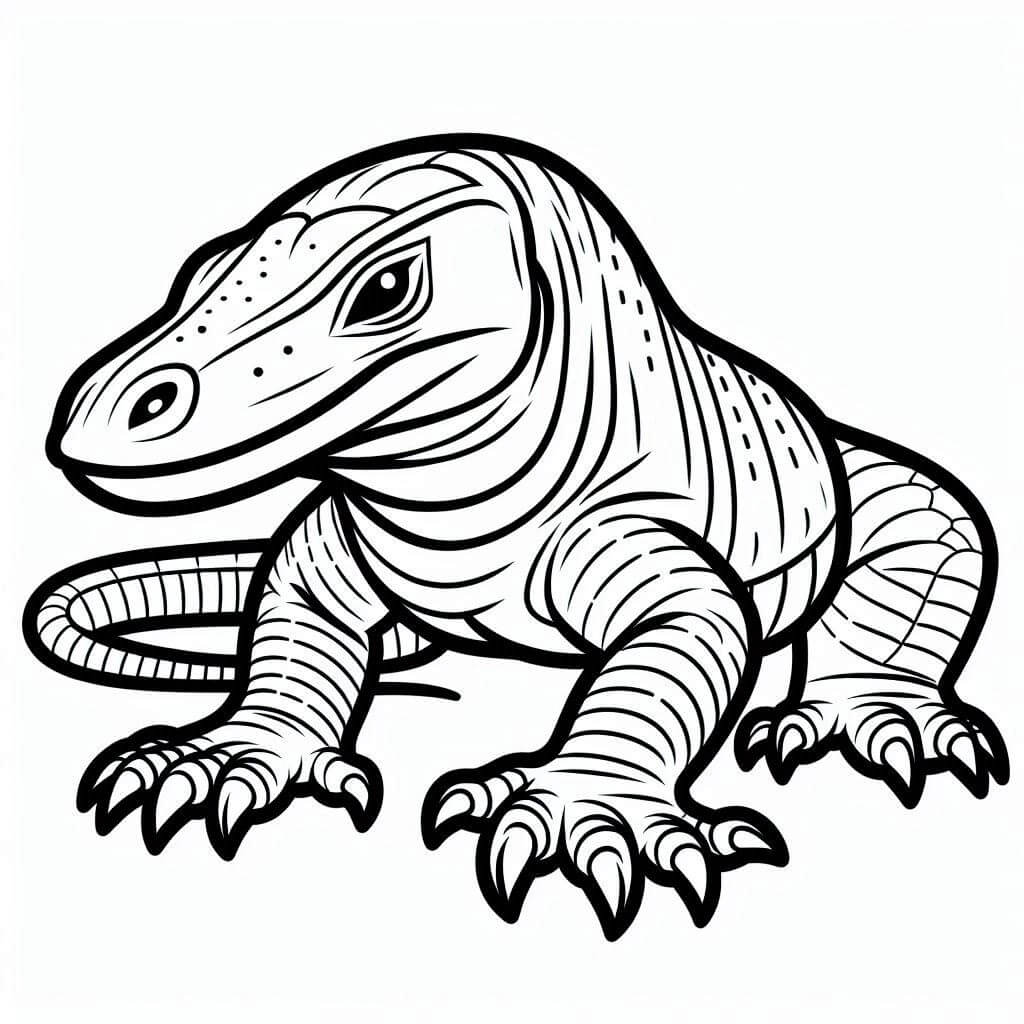 Free Drawing of Komodo Dragon