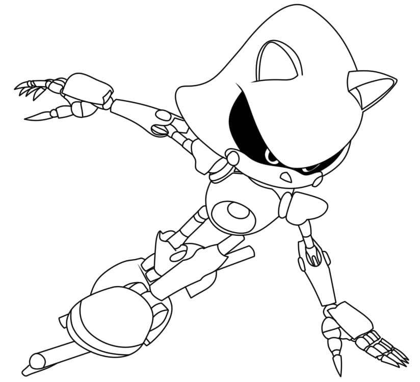 Free Metal Sonic coloring page