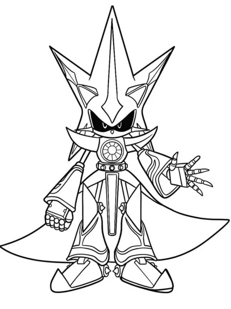 Free Printable Metal Sonic coloring page