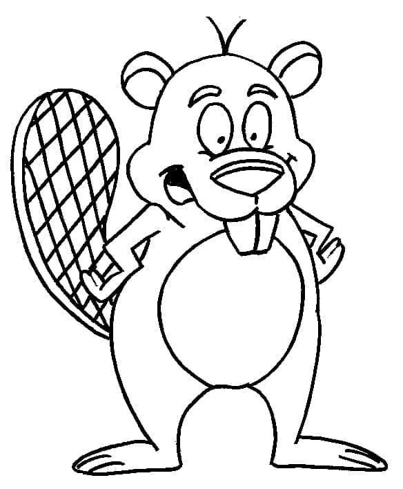 Funny Cartoon Beaver