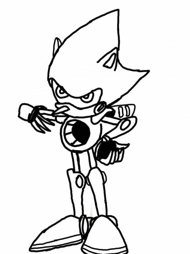 Funny Metal Sonic coloring page