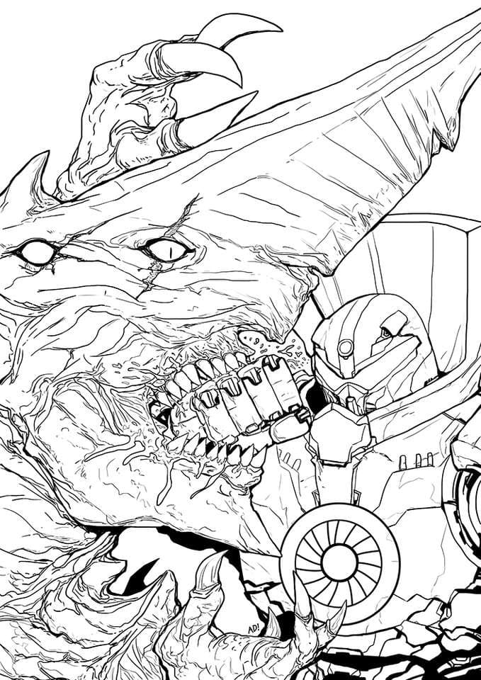 Jaeger and Kaiju in Pacific Rim