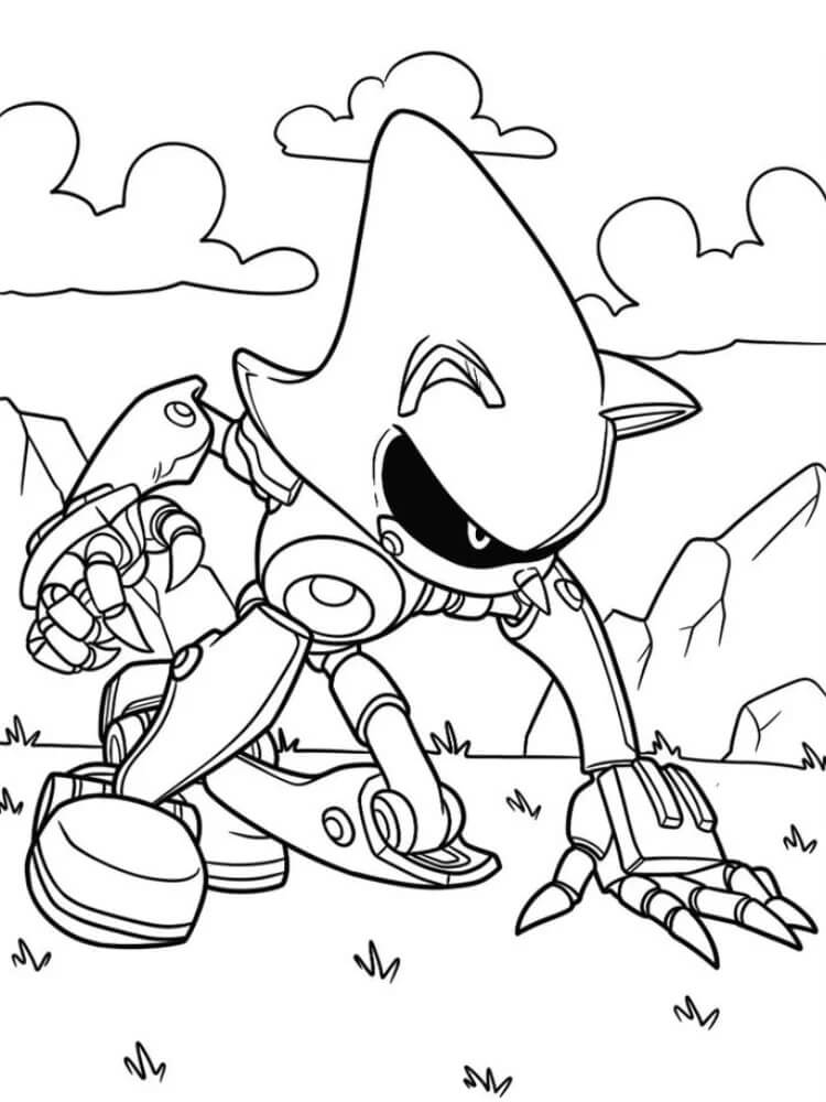 Metal Sonic Free Printable coloring page