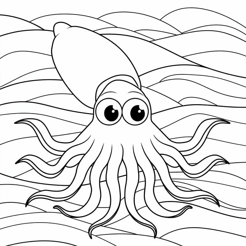 Squid coloring pages
