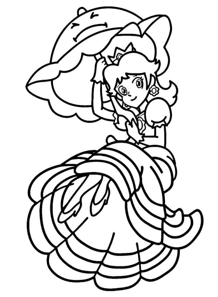 Princess Daisy With Umbrella