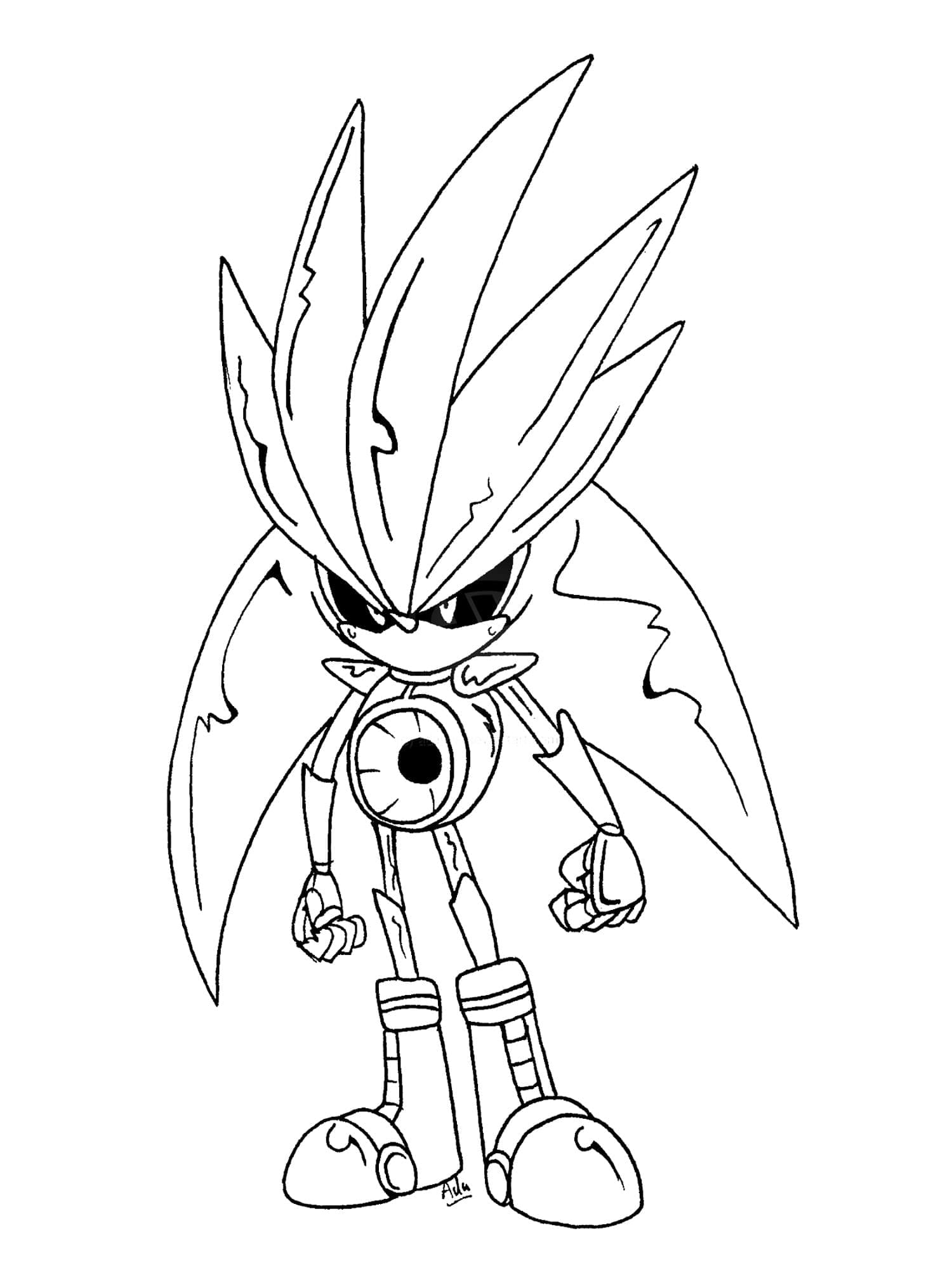 Strong Metal Sonic coloring page