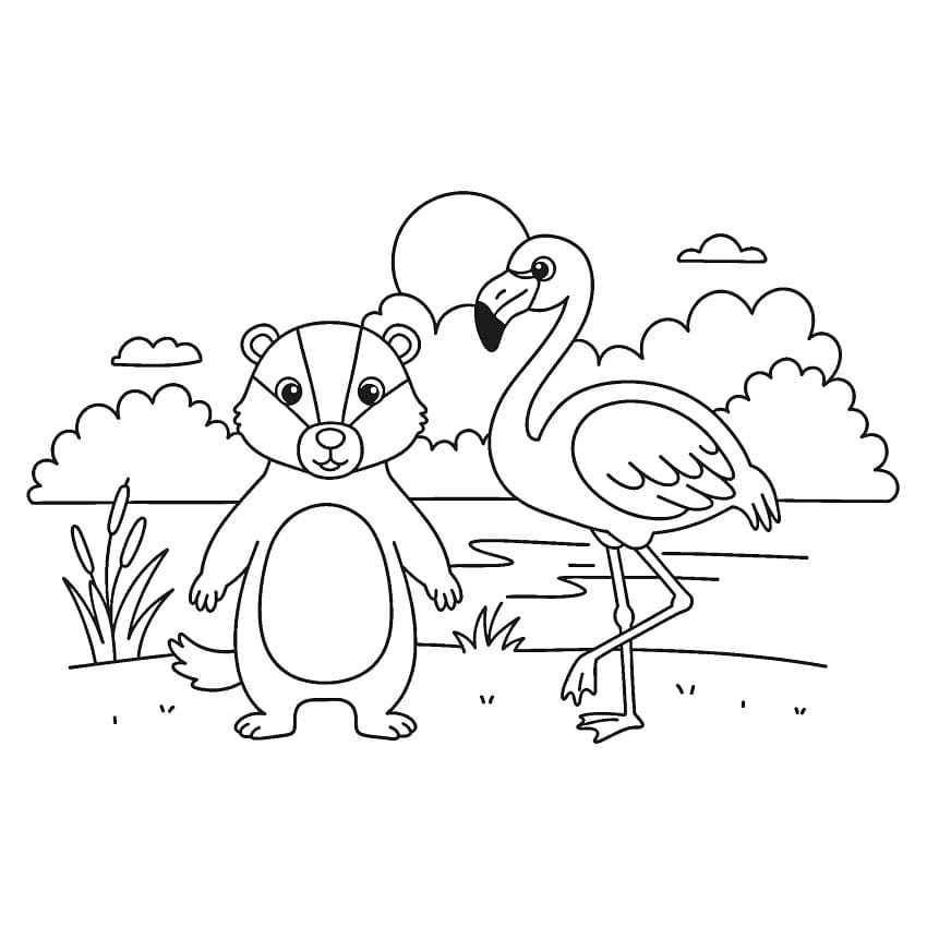 Badger and Flamingo