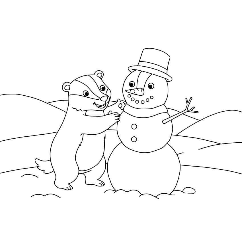 Badger and Snowman