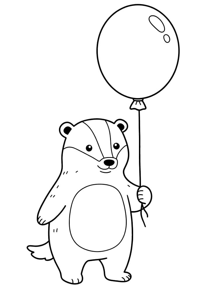 Badger with Balloon