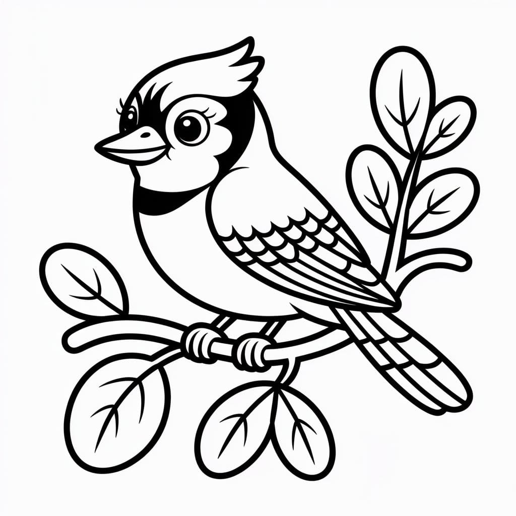 Blue Jay on A Tree Branch