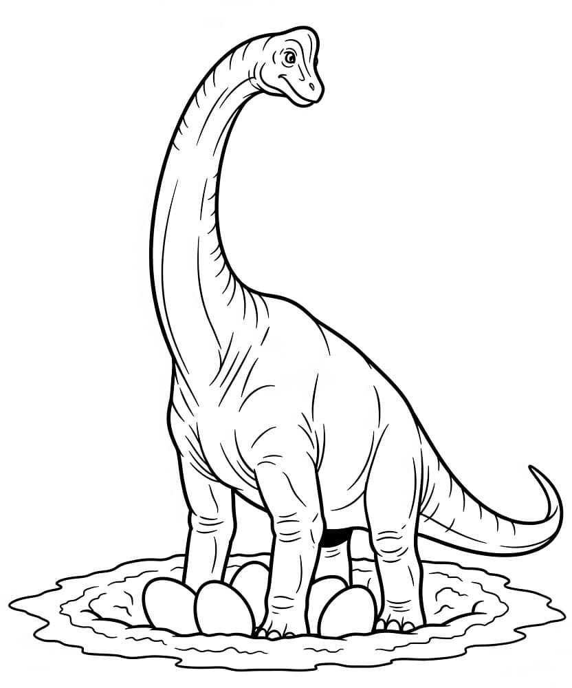 Brachiosaurus and Eggs