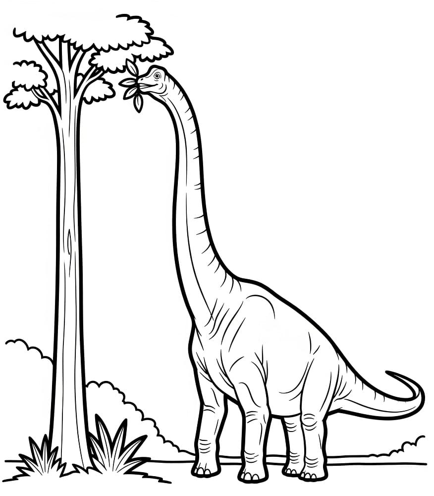 Brachiosaurus and Tree
