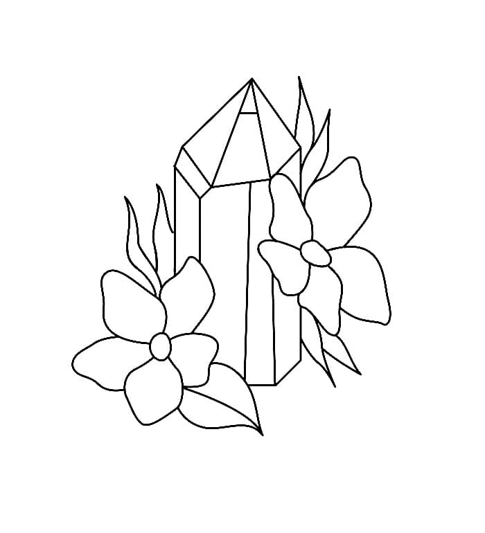 Crystal with Flowers