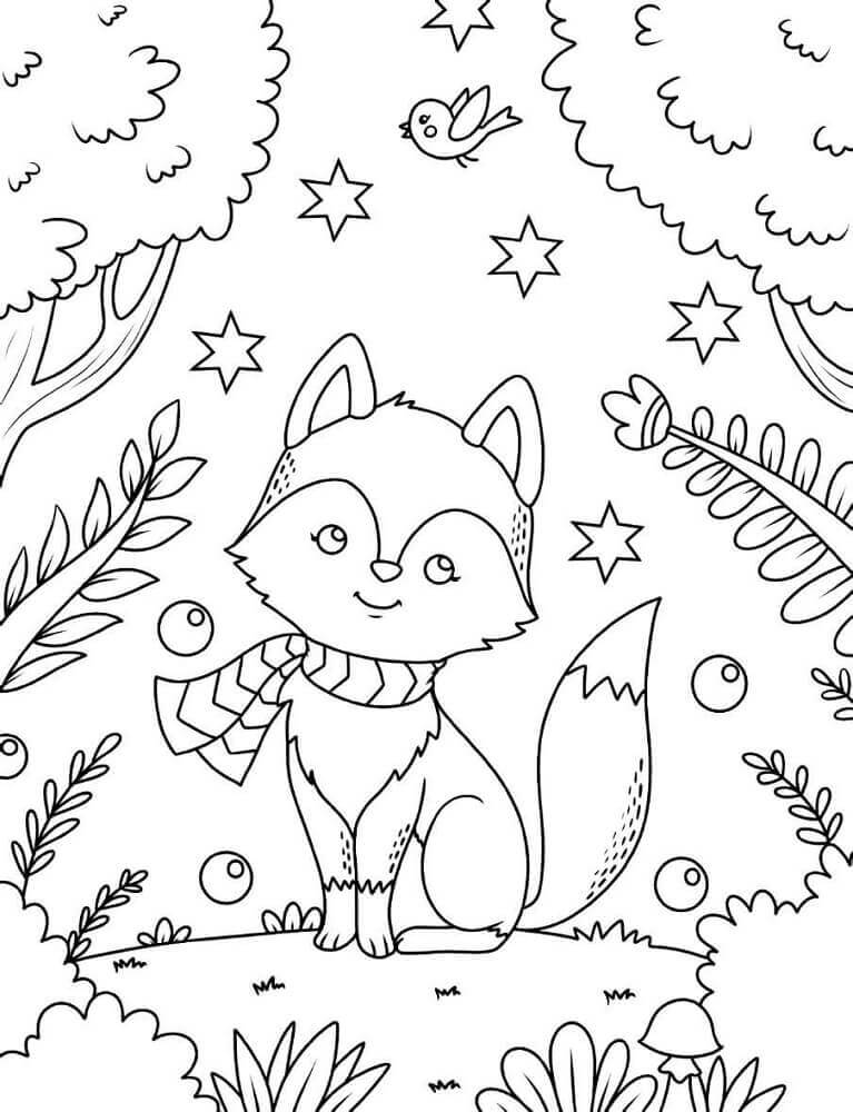 Cute Fox Hygge Scandinavian