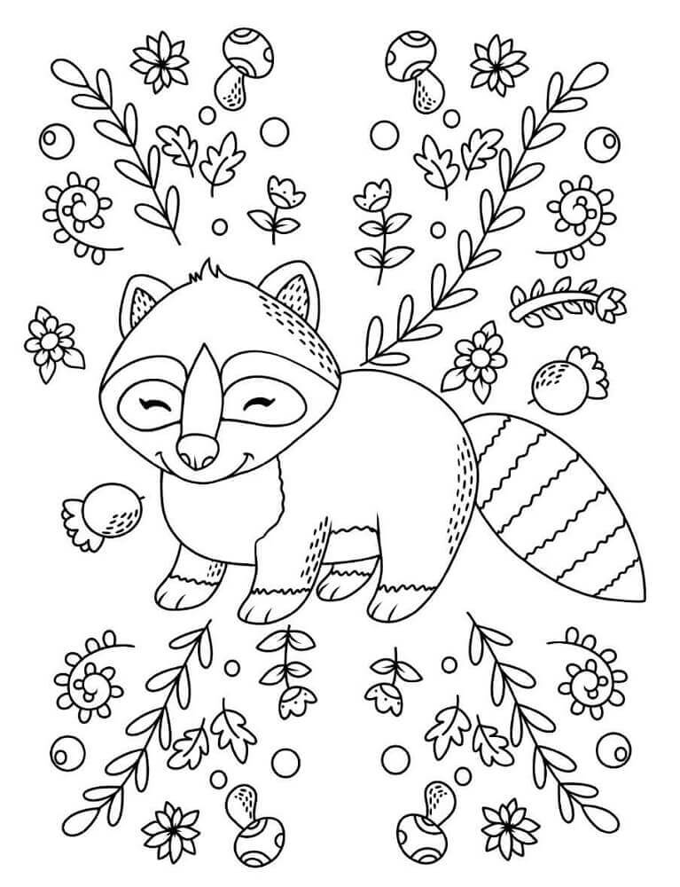 Cute Raccoon Hygge Scandinavian