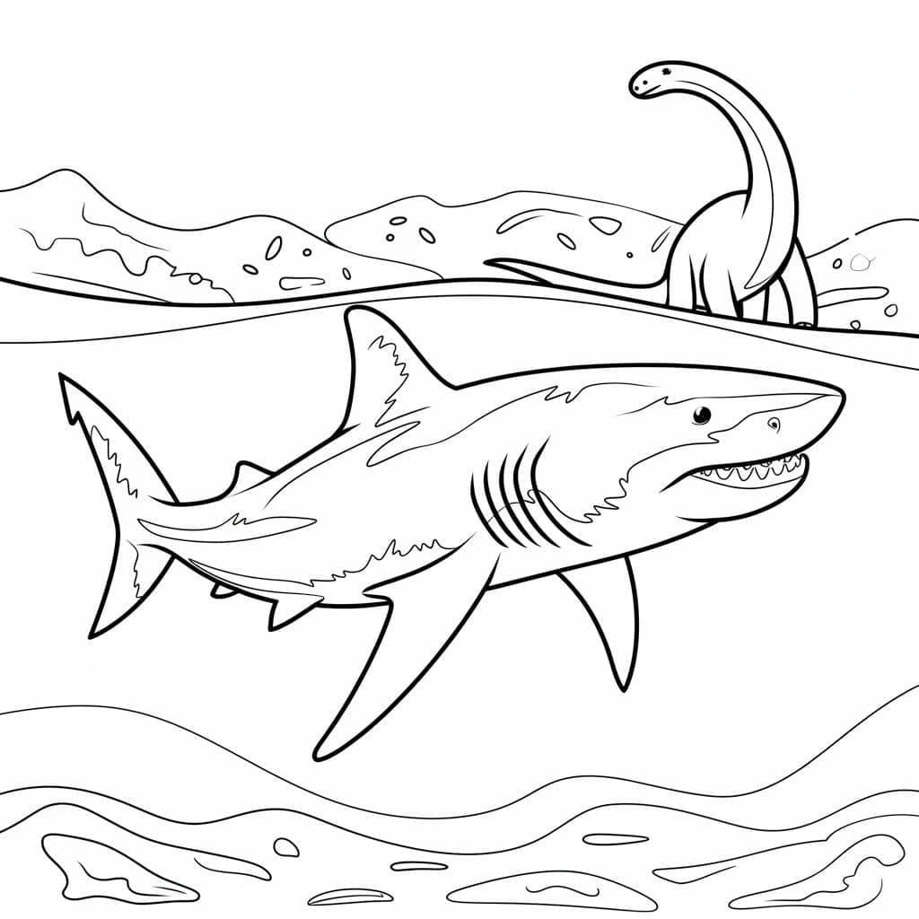 Dinosaur and Megalodon
