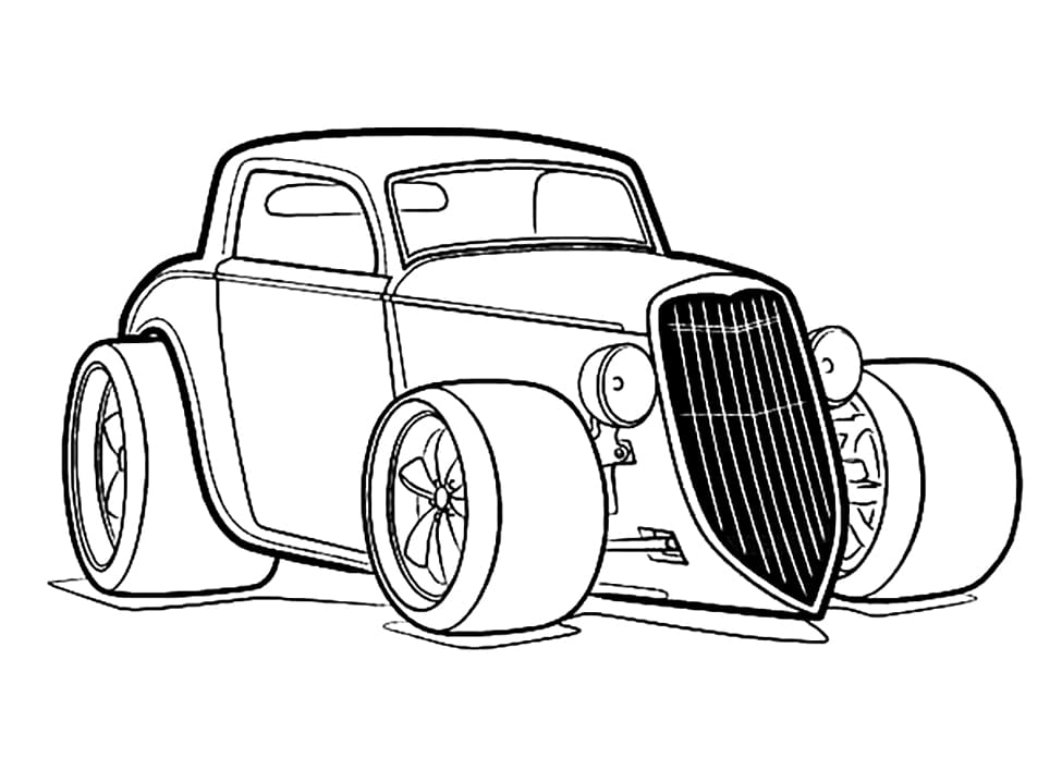 Free Drawing of Hot Rod