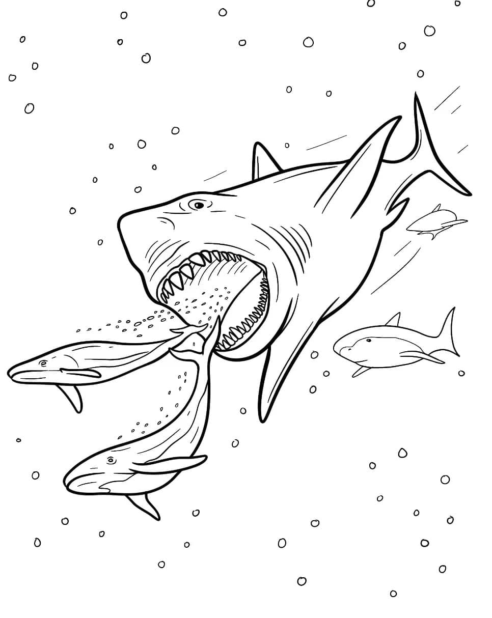 Giant Megalodon Shark