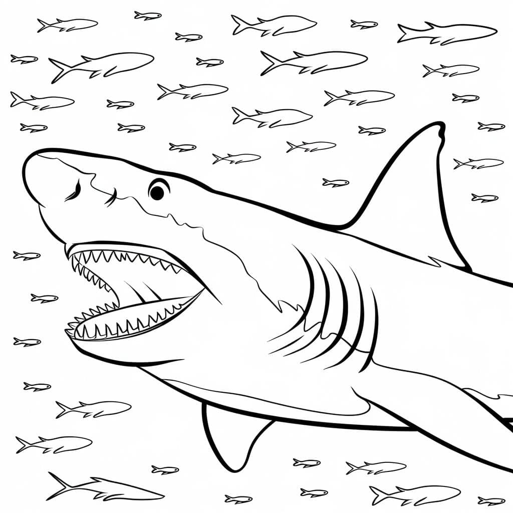 Megalodon and Fishes