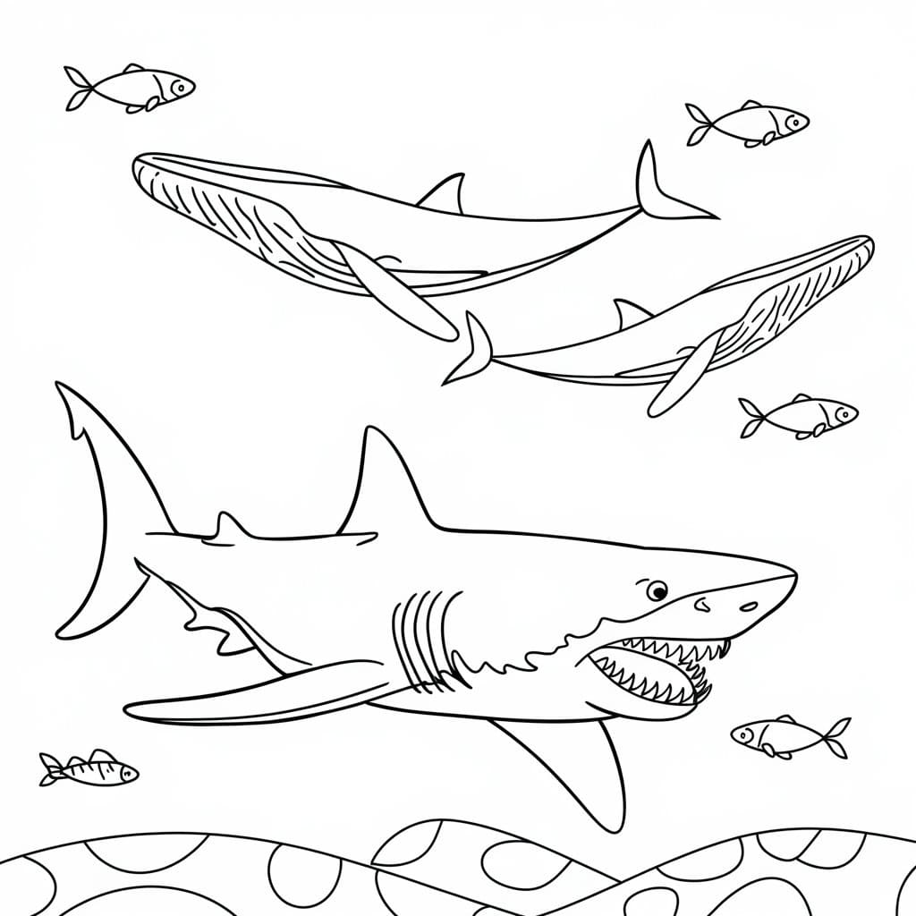 Megalodon and Whales