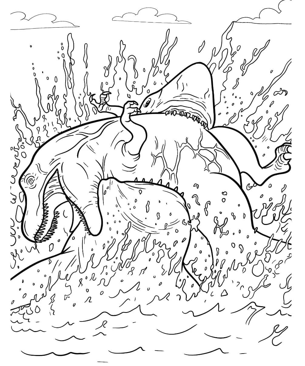 Megalodon Attacks Dinosaur