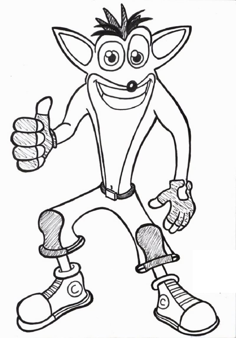 Crash Bandicoot coloring pages