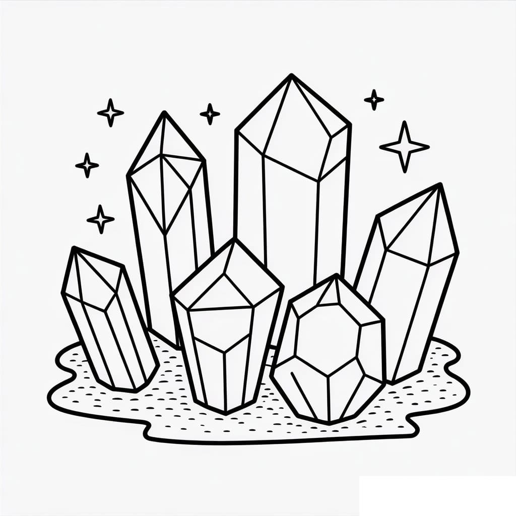 Crystal coloring pages