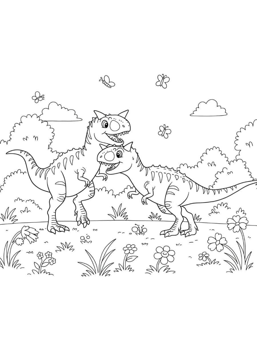 Two Carnotaurus Dinosaurs